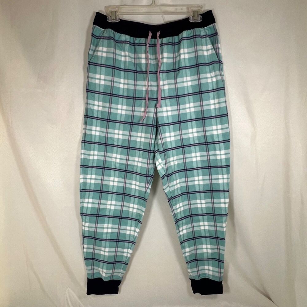 Garnet Hill Women’s Organic Cotton Flannel Pajama Bottoms Pants Medium Joggers